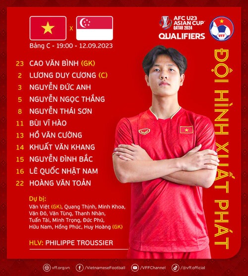 Bóng đá - Đội hình xuất phát U23 Việt Nam vs U23 Singapore: Nhiều gương mặt mới