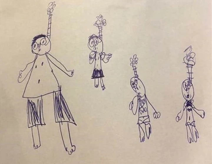 Chuyện học đường - Cậu bé vẽ cả gia đình trong tư thế 'treo cổ', sự thật trái ngược khiến cô giáo bật cười