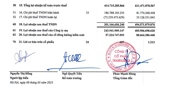 suc khoe thaiholdings truoc dhcd 2023 loi nhuan giam manh sau kiem toan 