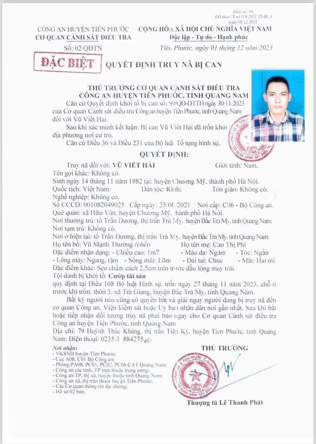 An ninh - Hình sự - Lộ diện nghi phạm dùng liềm khống chế, cướp bọc tiền của chủ cây xăng ở Quảng Nam