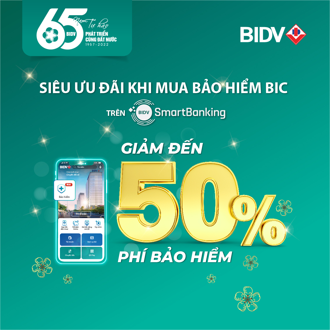 Tài chính - Ngân hàng - Ưu đãi tới 50% khi mua bảo hiểm BIC qua ứng dụng BIDV SmartBanking