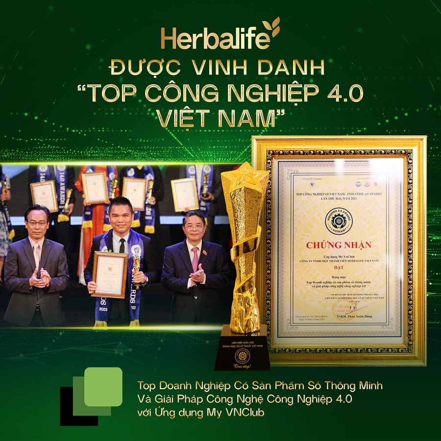 Kinh doanh - Herbalife Việt Nam được vinh danh “Top Công nghiệp 4.0 Việt Nam” với Ứng dụng My VNClub (Hình 2).