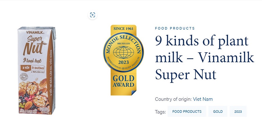 Kinh tế - Sữa hạt và sữa tươi của Vinamilk tiếp tục thắng giải vàng quốc tế Monde Selection tại Bỉ (Hình 7).