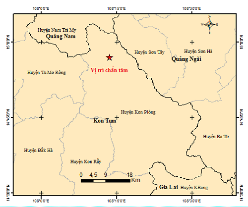 Tin trong nước - Kon Tum: Liên tiếp xảy ra 4 trận động đất, độ lớn 3 - 3,6 độ richter
