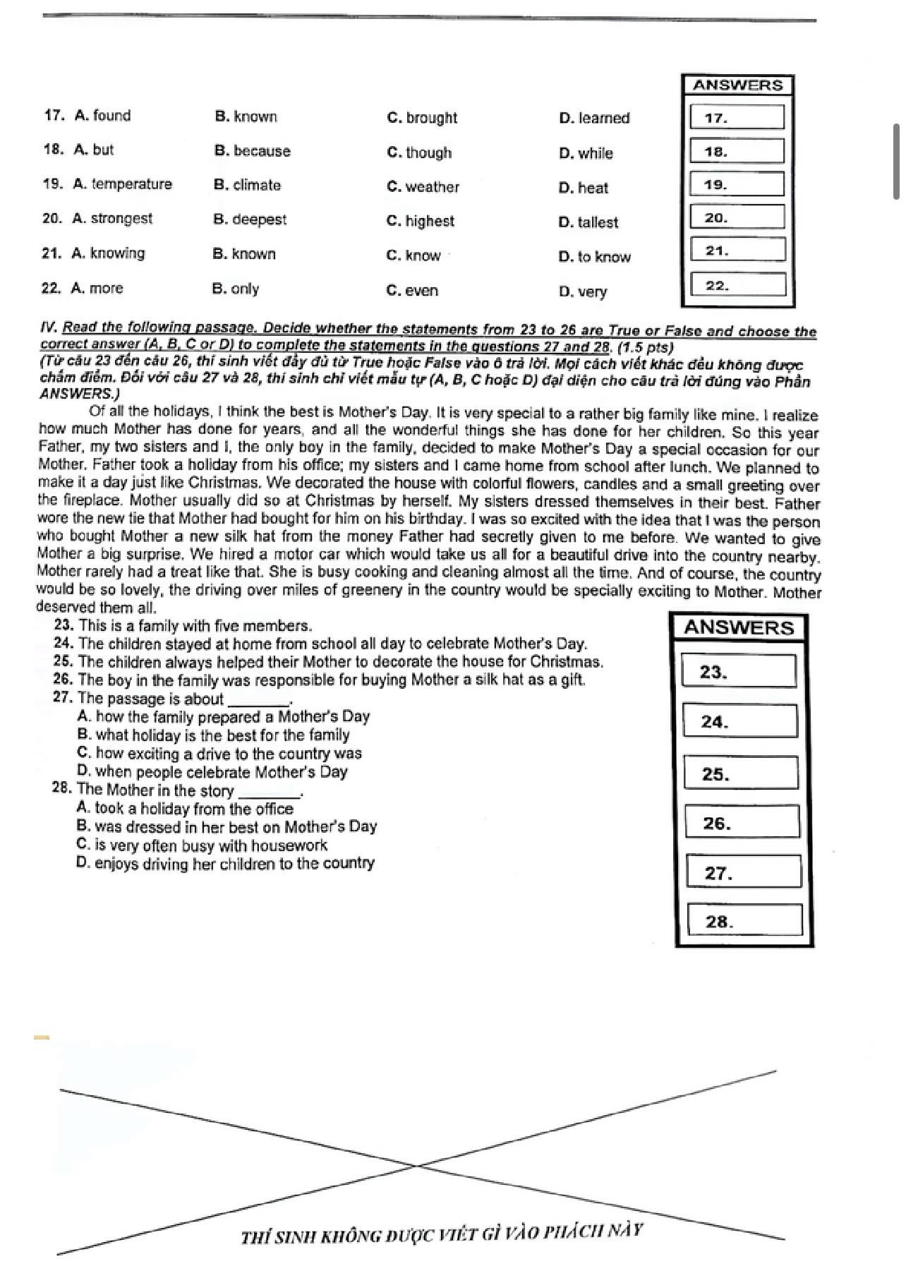 Tuyển sinh - Du học - Cập nhật đề thi, đáp án gợi ý môn Tiếng Anh vào lớp 10 tại TP.HCM chuẩn nhất, chi tiết nhất (Hình 3).