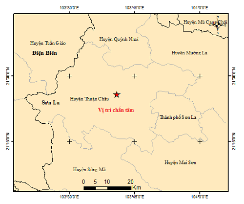 Tin trong nước - Sơn La xuất hiện động đất 3 độ richter