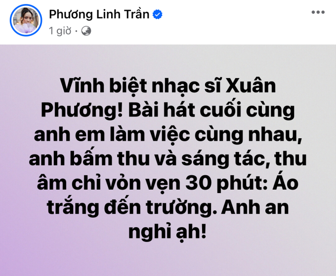Giải trí - Dàn sao Việt xót xa tiễn biệt nhạc sĩ Xuân Phương (Hình 4).