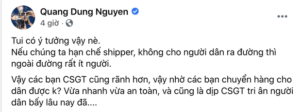 Chuyện làng sao - Đạo diễn Nguyễn Quang Dũng bị chỉ trích vì 'đề xuất' CSGT làm shipper giữa mùa dịch tại TP. HCM