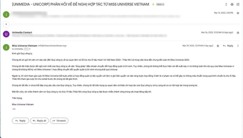 miss universe vietnam khang dinh da co email ket thuc dam phan3