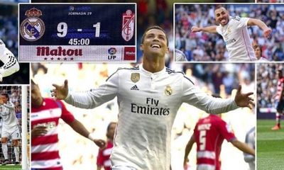 Real Madrid 9-1 Granada: Mình Ronaldo ghi 5 bàn