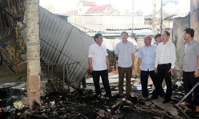 Khẩn trương khắc phục hậu quả vụ cháy chợ Bộng tại Hà Tĩnh
