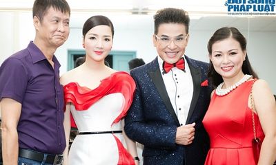 Hoa hậu Giáng My hội ngộ MC Thanh Bạch tại Chung kết Én Vàng 2015