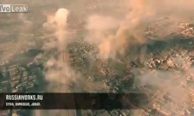 Choáng cảnh không quân Nga hủy diệt IS quay bằng Flycam