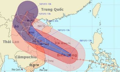 Siêu bão Haiyan bất ngờ đổi hướng di chuyển lên miền Bắc
