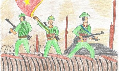 Chiến thắng Điện Biên Phủ qua bàn tay của họa sĩ nhí