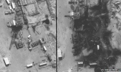 Hình ảnh nhà máy lọc dầu của IS bị máy bay Mỹ phá hủy ở Syria