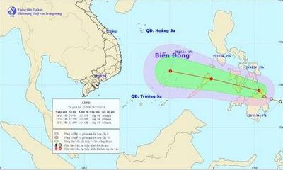 Xuất hiện áp thấp nhiệt đới gần Biển Đông