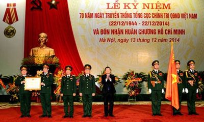 Tổng cục Chính trị vinh dự đón nhận huân chương Hồ Chí Minh