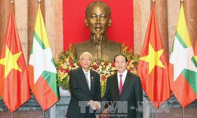 Chủ tịch nước Trần Đại Quang hội đàm với Tổng thống Myanmar