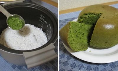 Cách làm bánh bông lan trà xanh bằng nồi cơm điện
