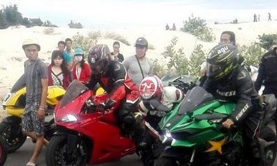 Đua môtô 'khủng' trái phép gây tai nạn ở Bình Thuận