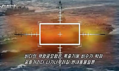 Triều Tiên phát video tàu sân bay, máy bay Mỹ chìm trong biển lửa