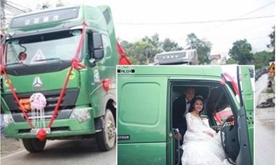 Màn rước dâu bằng 20 chiếc xe đầu kéo của cặp đôi trẻ Yên Bái gây 'sốt' mạng