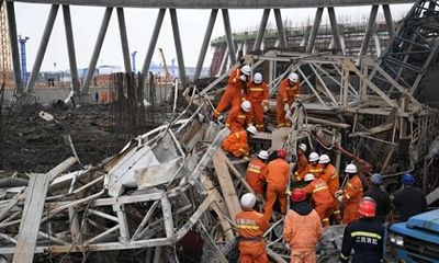 Nền nhà máy nhiệt điện Trung Quốc bất ngờ đổ sập, 11 người thương vong