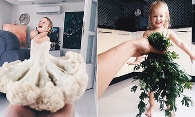 Độc đáo bộ ảnh người mẹ dành tặng con gái bằng những loại rau củ thông thường
