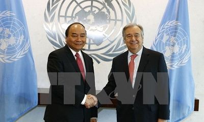 Thủ tướng Nguyễn Xuân Phúc hội đàm với Tổng thư ký Liên hợp quốc