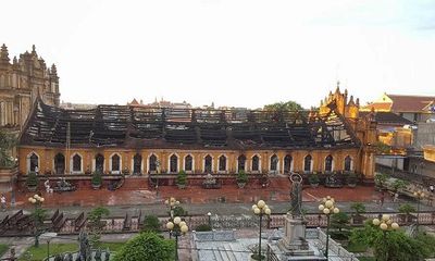 Nam Định: Hiện trường ngôi nhà thờ cổ 130 tuổi bị lửa thiêu rụi