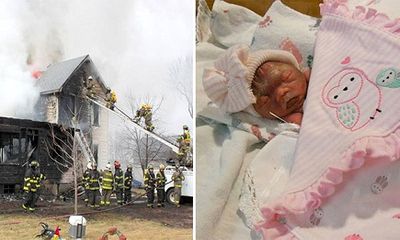Cháy nhà, bà mẹ trẻ gọi 911 rồi ném con 12 ngày tuổi ra ngoài cửa sổ