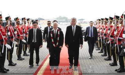 Tổng Bí thư Nguyễn Phú Trọng bắt đầu thăm chính thức Cộng hòa Indonesia