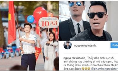 Dân mạng náo loạn khi “Phan Hải” Việt Anh thừa nhận “hot boy cầm cờ” trong lễ khai giảng là cháu mình