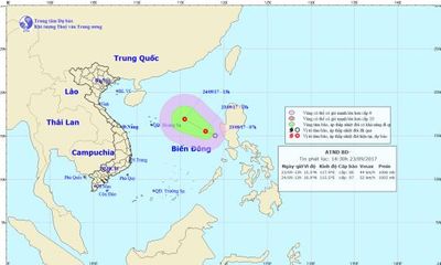 Dự báo thời tiết ngày 24/9: Áp thấp nhiệt đới mạnh cấp 6 trên Biển Đông