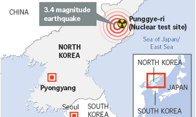 Động đất ở Triều Tiên không liên quan đến thử bom hạt nhân