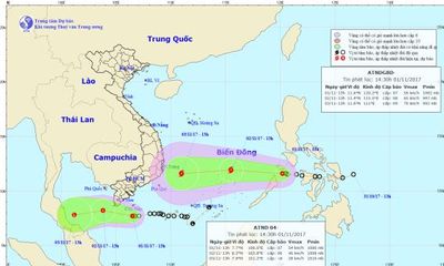 Dự báo thời tiết ngày 2/11: Áp thấp nhiệt đới giật cấp 9, hướng vào Nam Bộ