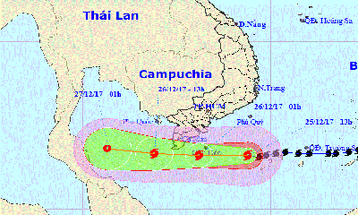 Sáng 26/12, bão số 16 đổ bộ vùng ven biển từ Trà Vinh đến Cà Mau