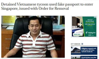 Bộ Nội vụ Singapore: Ông Phan Van Anh Vu đã bị Interpol phát lệnh truy nã đỏ