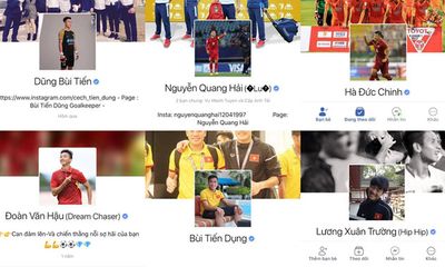 Trang Facebook cá nhân nhiều cầu thủ U23 Việt Nam có dấu tick xanh