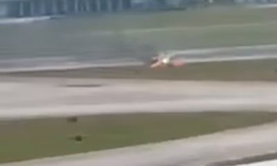 Video: Máy bay cá nhân bất ngờ bốc cháy tại sân bay Singapore, phi công thoát hiểm tài tình