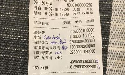 Bức xúc việc nhà hàng dùng hóa đơn chữ Trung Quốc chặt chém du khách