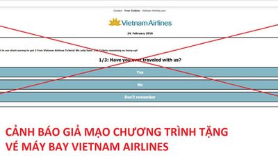 Vietnam Airlines khẳng định chương trình tặng 2 vé máy bay là lừa đảo