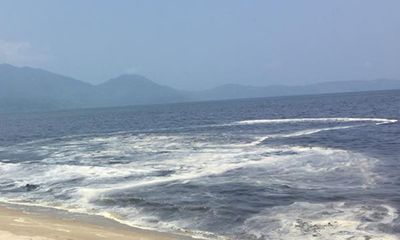 Đà Nẵng: Nước biển bất ngờ chuyển thành đen như nhớt