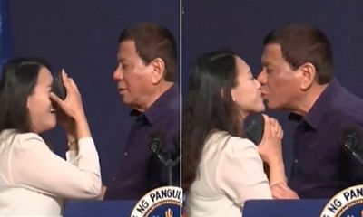 Tổng thống Philippines hôn môi khán giả nữ tại Hàn Quốc gây tranh cãi