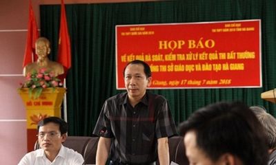 Video nóng: Họp báo công bố sai phạm chấm thi THPT quốc gia 2018 tại Hà Giang
