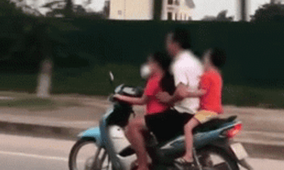 Video: Phẫn nộ người đàn ông để bé gái lái xe máy tốc độ cao trên đường