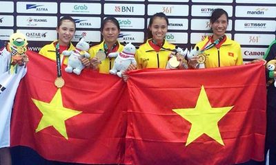 4 nữ VĐV Rowing bật khóc khi giành HCV đầu tiên cho Việt Nam tại ASIAD 18