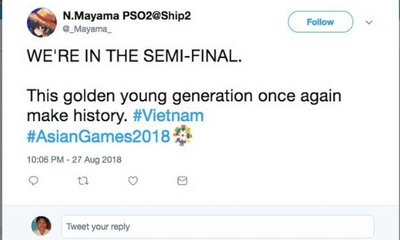 Lần đầu tiên lọt vào bán kết Asiad, cộng đồng mạng thế giới đồng loạt gửi lời chúc mừng đội tuyển Việt Nam