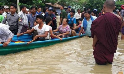 Hiện trường vỡ đập tại Myanmar khiến hơn 100 ngôi làng ngập trong nước lũ